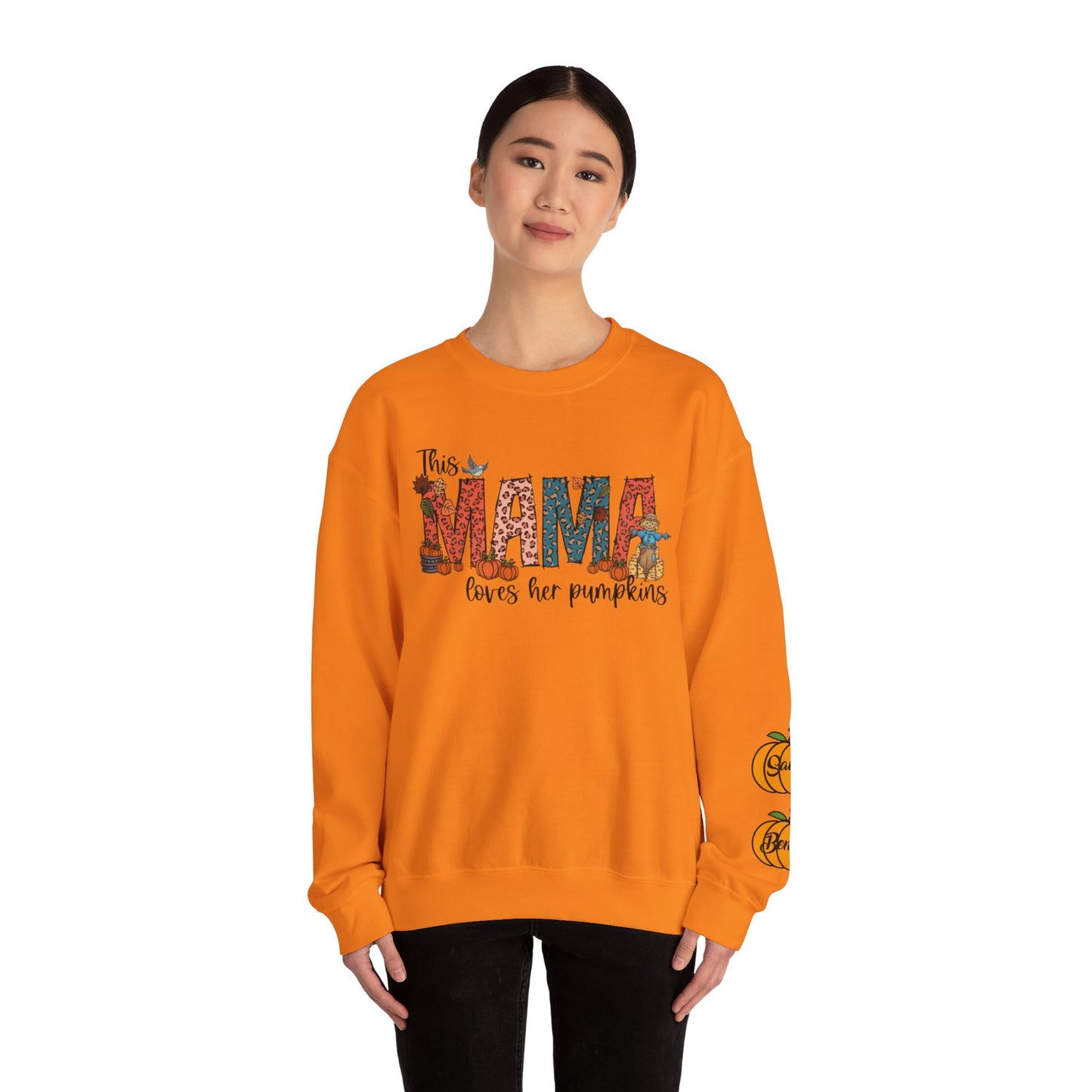 Mama Loves Her Pumpkins crew neck sweater