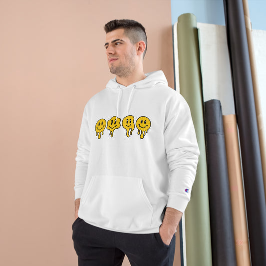 Melting smiley face Champion Hoodie