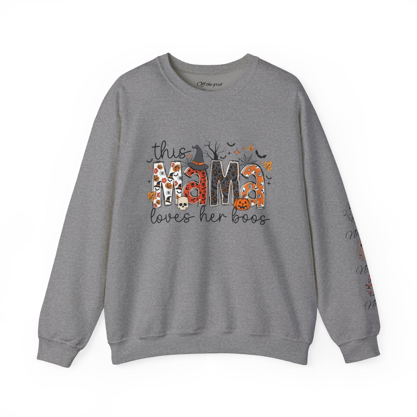 This mama loves her boos crew neck sweat shirt