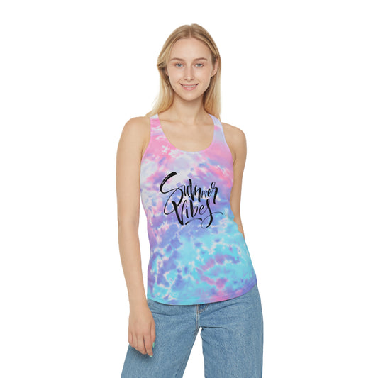 Summer vibes Tie Dye Racerback Tank Top