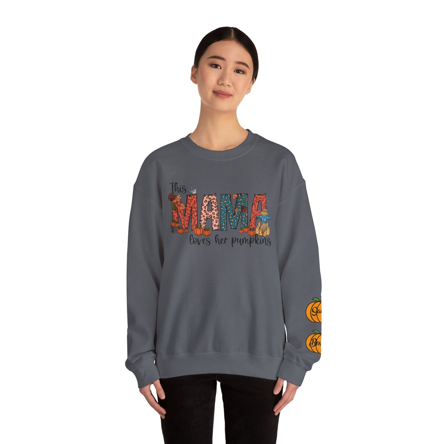 Mama Loves Her Pumpkins crew neck sweater