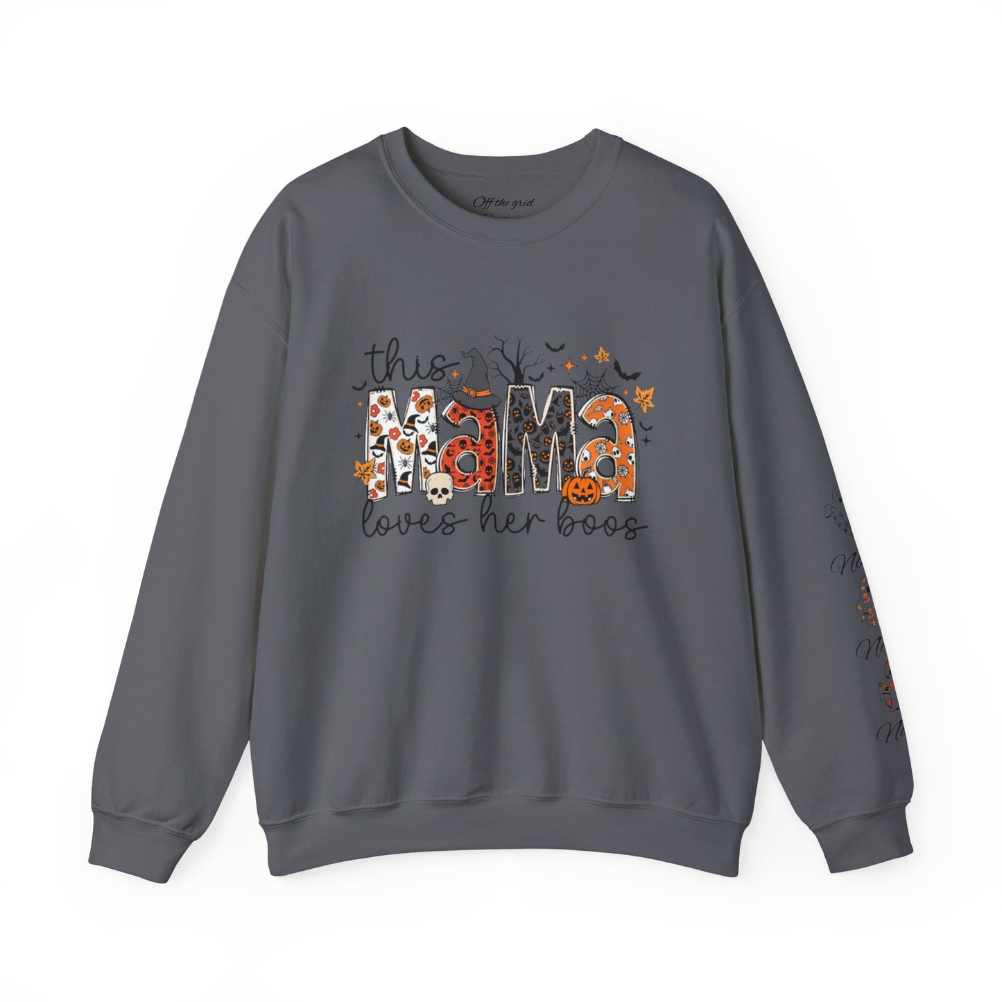 This mama loves her boos crew neck sweat shirt