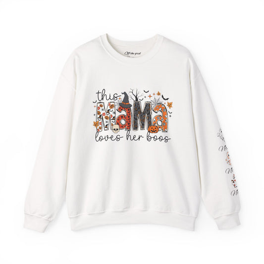 This mama loves her boos crew neck sweat shirt