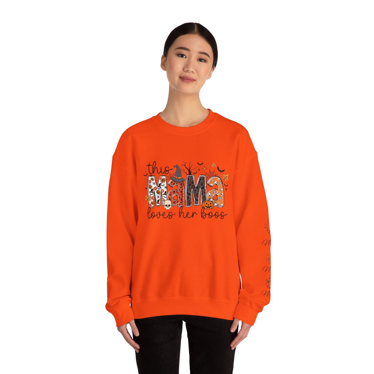 This mama loves her boos crew neck sweat shirt